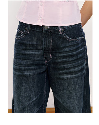 [WEEKH] contrast thread jeans