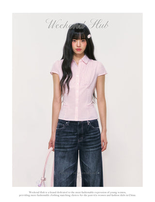 [WEEKH] contrast thread jeans