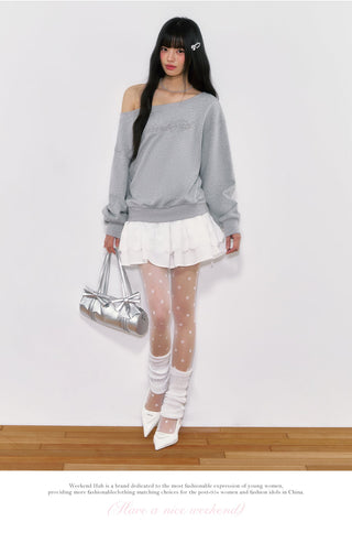 [WEEKH] letter embroidery sweater