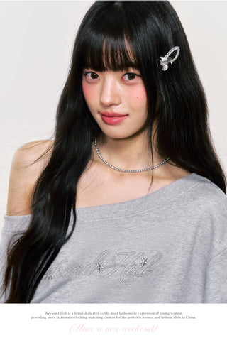 [WEEKH] letter embroidery sweater