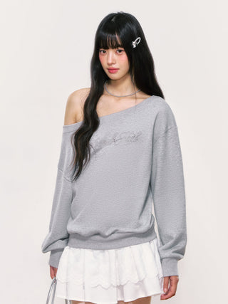 [WEEKH] letter embroidery sweater