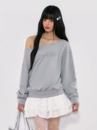 [WEEKH] letter embroidery sweater