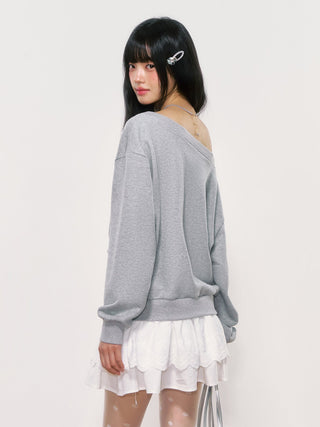 [WEEKH] letter embroidery sweater