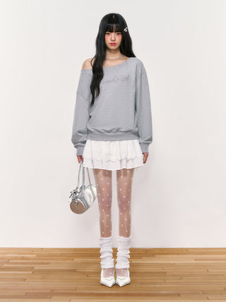 [WEEKH] letter embroidery sweater