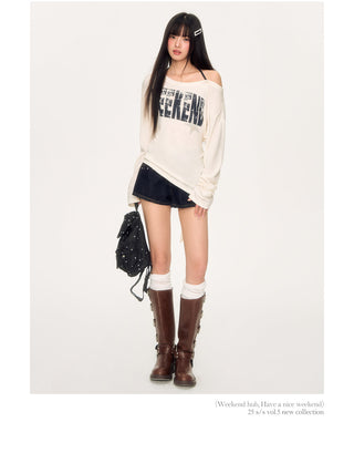 [WEEKH] lace-up shoulder top