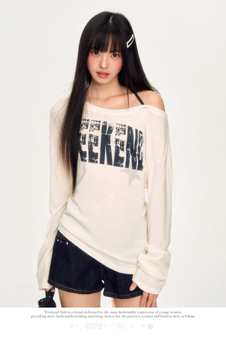 [WEEKH] lace-up shoulder top