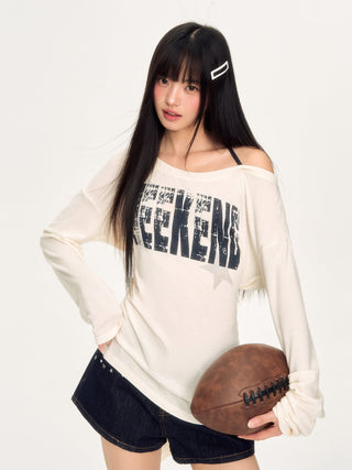 [WEEKH] lace-up shoulder top