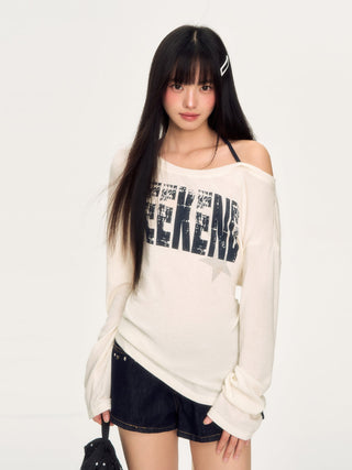 [WEEKH] lace-up shoulder top