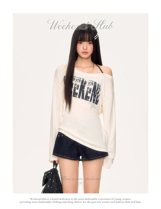 [WEEKH] lace-up shoulder top