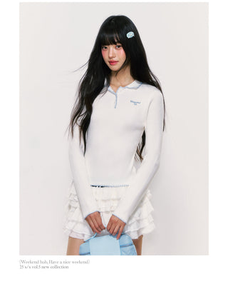 [WEEKH] contrast polo shirt