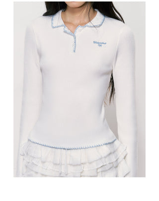 [WEEKH] contrast polo shirt