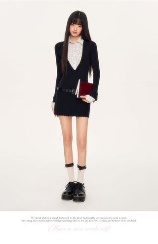 [WEEKH] plaid knit dress