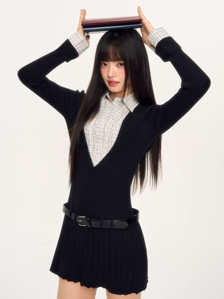 [WEEKH] plaid knit dress