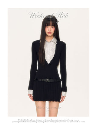[WEEKH] plaid knit dress