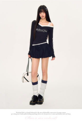 [WEEKH] lace letter tee