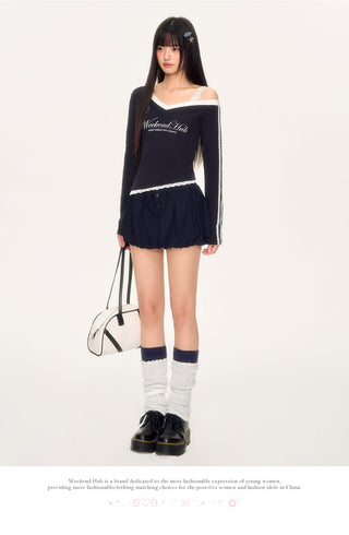 [WEEKH] lace letter tee