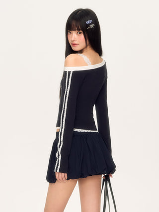 [WEEKH] lace letter tee