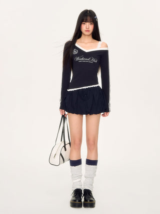 [WEEKH] lace letter tee