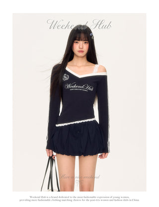 [WEEKH] lace letter tee
