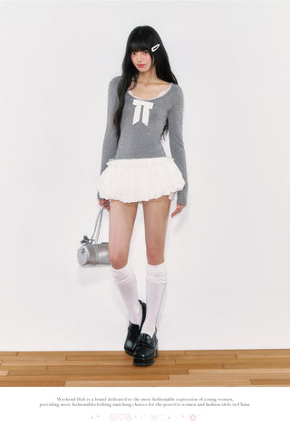 [WEEKH] bow bandage skirt