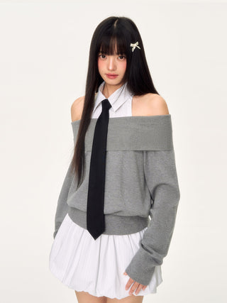 [WEEKH] fake two-piece dress