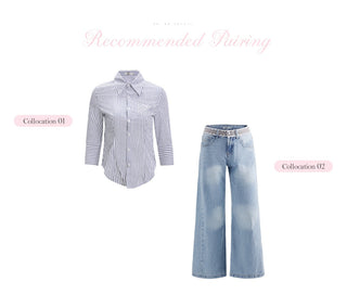 [WEEKH] striped slim shirt