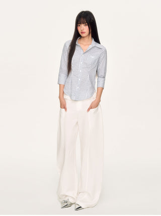 [WEEKH] striped slim shirt