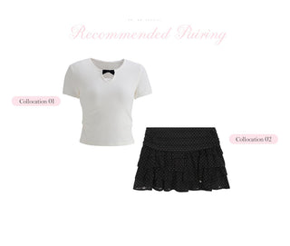 [WEEKH] lace short sleeve