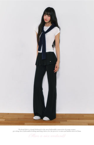 [WEEKH] draped bootcut pants
