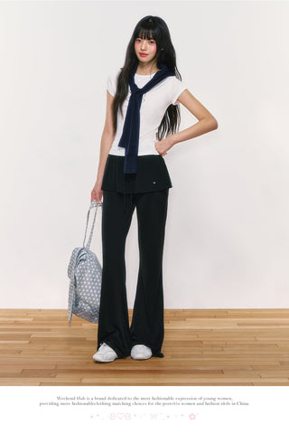 [WEEKH] draped bootcut pants