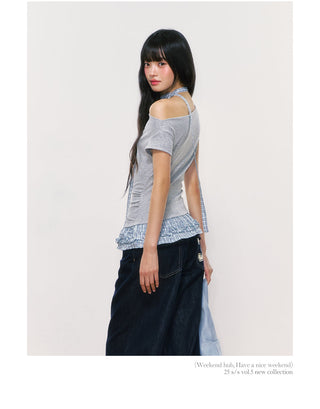 [WEEKH] plaid ruffled top