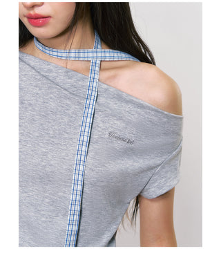 [WEEKH] plaid ruffled top