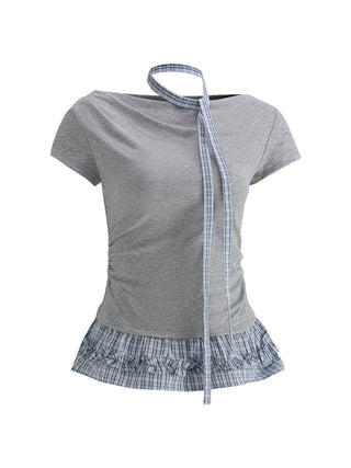 [WEEKH] plaid ruffled top