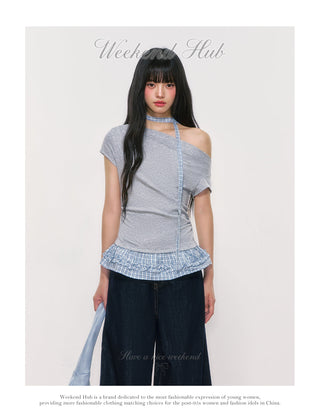 [WEEKH] plaid ruffled top