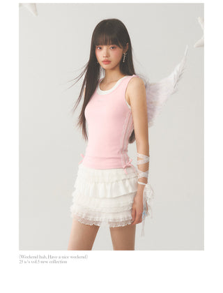 [WEEKH] Solid lace vest