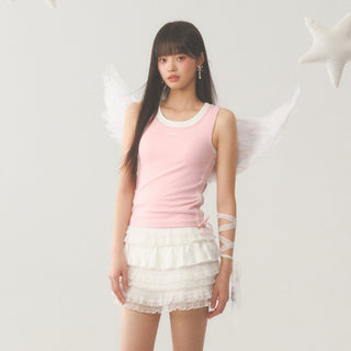 [WEEKH] Solid lace vest