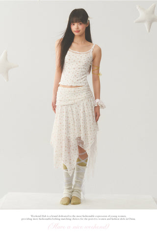 [WEEKH] Irregular hem skirt