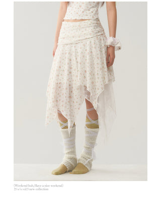 [WEEKH] Irregular hem skirt