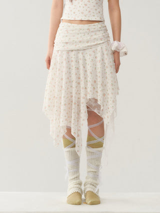 [WEEKH] Irregular hem skirt