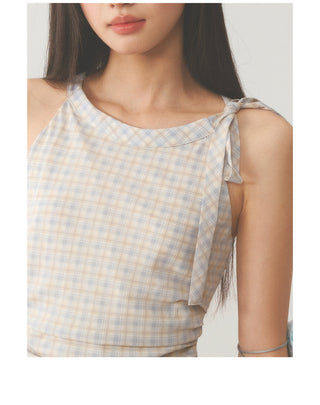 [WEEKH] Plaid lace dress
