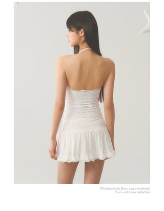 [WEEKH] Lace halter vest