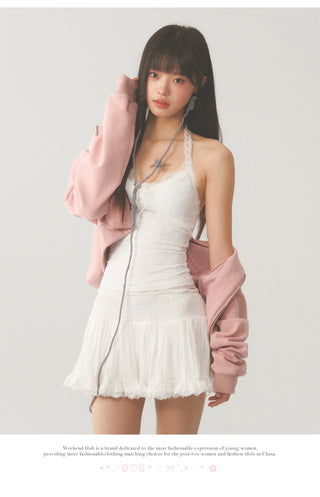 [WEEKH] Lace halter vest
