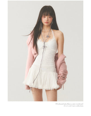 [WEEKH] Lace halter vest