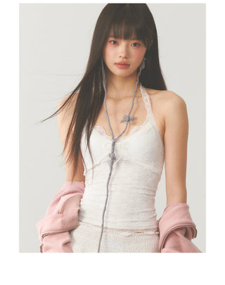 [WEEKH] Lace halter vest