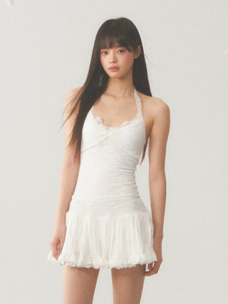 [WEEKH] Lace halter vest