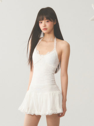 [WEEKH] Lace halter vest