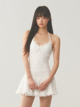 [WEEKH] Lace halter vest