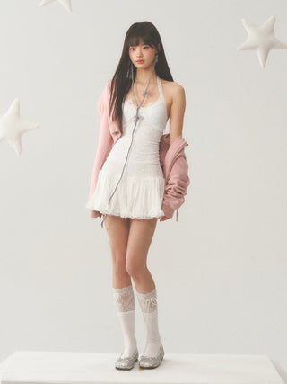[WEEKH] Lace halter vest