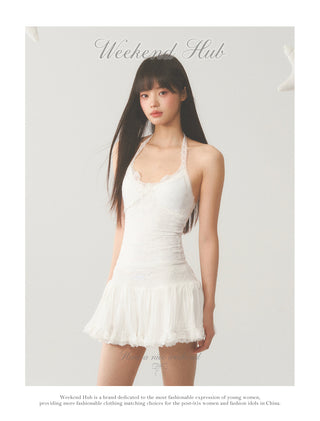 [WEEKH] Lace halter vest