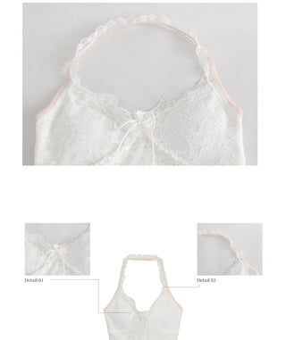 [WEEKH] Lace halter vest